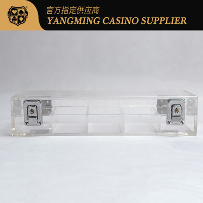 Calidad Venta al por mayor 100 Yards 50mm Casino Poker Chip Tray Bloqueo Acrílico Chip Tray Para Casino Juego Casual Poker Chip Tray fábrica