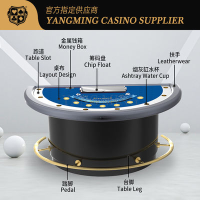 Professional Luxury Half Round Blackjack Poker Table for Casino and Gaming Room Recreational Games