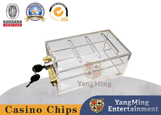 High-Quality Transparent Acrylic 8-Pair Poker Cut Card Box Customized Entertainment Poker Table With Lock Discarded