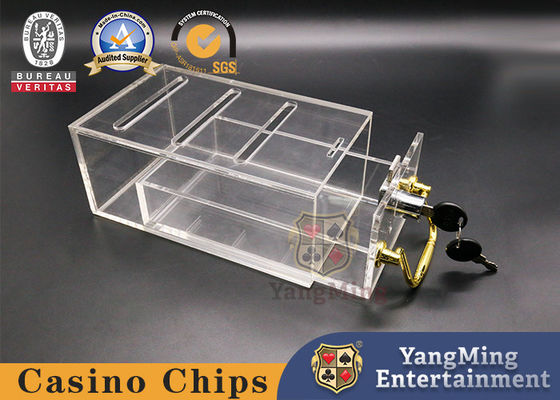 Качество Высококачественный прозрачный акриловый покер 8 пар отрезал таблицу покера развлечений коробки карты подгонянную со сброшенным замком фабрика