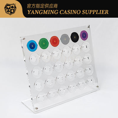 30PCS Poker Chip Rack Acrylic Transparent Poker Table Chip Set Rack