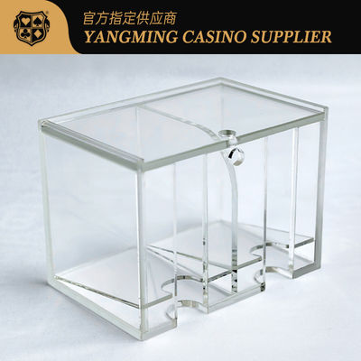 Baccarat 8 Pairs Discarded Card Box Acrylic Transparent Two Grid Playing Card Box