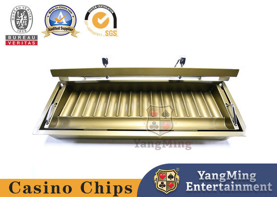 Qualità Casinò Chip Holder For Round Poker Chip And Plaque di doppio strato del metallo di 14 file fabbrica