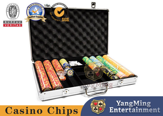 Quality 600pcs Round Shape RFID Poker Chip Case 11.5g Clay Ceramic Portable Gambling Chips Set Carrier Handle And Lock factory