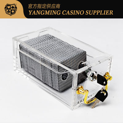 Fully Transparent 8 Decks Of Cards Box Baccarat Poker Table Game Acrylic Thickened With Lock