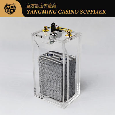 Kwaliteit Volledig Transparante 8 Dekken Kaarten Box Baccarat Poker Tafel Spel Acryl Verdikt Met Slot fabriek