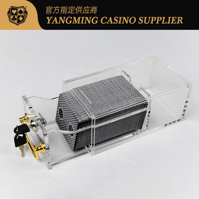 Quality 8 Decks Of Transparent Cards Sending Box With Lock Baccarat Gambling Poker Table Games factory