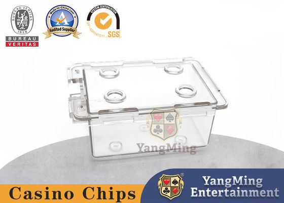 Kwaliteit Gambling Vip Club Custom 2 Deck Spelkaarten Drager Doos Transparante Acryl Plastic Discard Holder fabriek