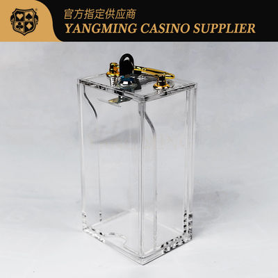 Kalite 8 Çift Şeffaf Akrilik Kilitli Taşınabilir Baccarat Texas Hold'em Kart Kutusu fabrika