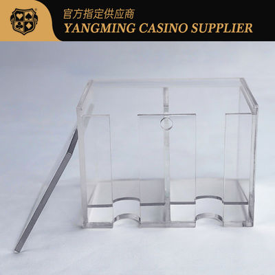 Calidad Caja de descarte acrílica de 2 compartimentos y 8 barajas, soporte de descarte Bacardi, soporte de descarte de póquer de casino fábrica
