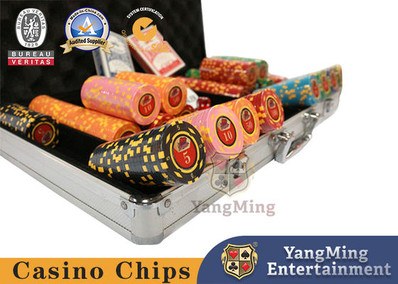 کیفیت تراشه های پوکر Clay Poker 11،000g 11.5g با جعبه آلومینیوم برای بازی های قمار تنظیم شده است کارخانه