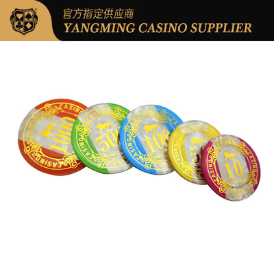 Qualité 760 pièces de jetons acryliques ensemble de jetons en plastique cristallin Poker Baccarat usine