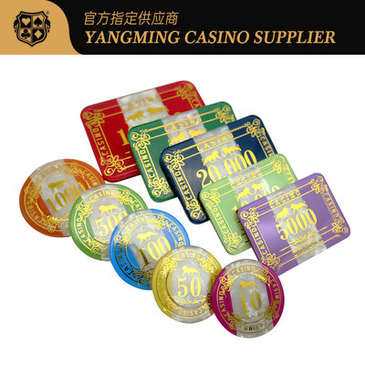 Qualité 760 pièces de jetons acryliques ensemble de jetons en plastique cristallin Poker Baccarat usine