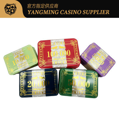 คุณภาพ ชุดชิปสามสีอะคริลิคคุณภาพสูงสำหรับเกมบนโต๊ะบาคาร่าและโป๊กเกอร์ในคาสิโน โรงงาน