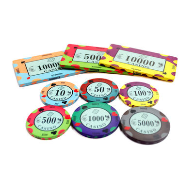 Qualität Benutzerdefiniertes Logo Texas Hold'em Anti-Fälschungs-Ton-Poker-Karten Keramik-Chips Casino Texas Schach Mahjong Raum Fabrik