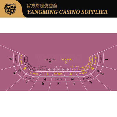 Professional Baccarat & Texas Hold'em Dual-Layout Table Cover with Red Printed Design Waterproof Casino-Grade Felt