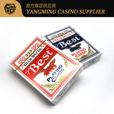 Qualität Hochwertige blaue Kern-Pokerkarten Texas 280g Rot Blau Baccarat Club Pokerspielkarten Fabrik