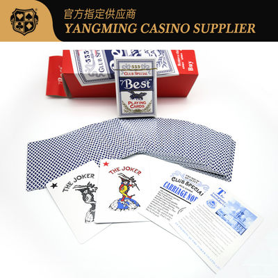 Kualitas Professional Merah Biru 280g Biru Core Poker Kartu Texas Baccarat Club Poker Game Kartu pabrik