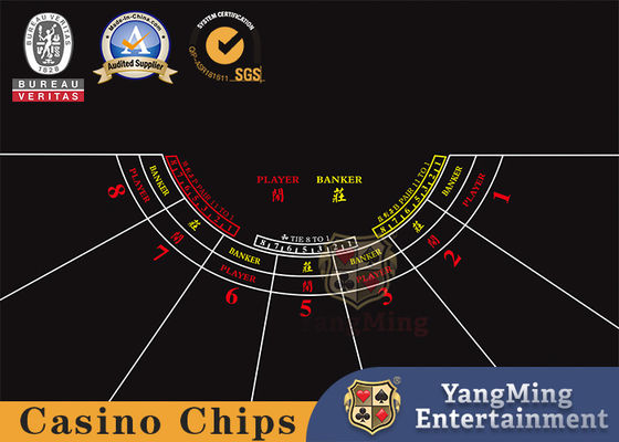 Quality Semi-Circular Baccarat 8 Players No 4 Game Professional Waterproof Tablecloth In Stock Texas Hold'Em Dragon Tiger Layout factory