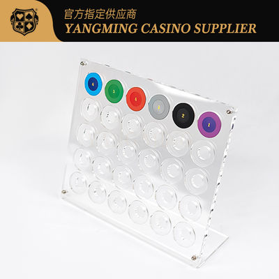 Kalite Yepyeni Tamamen Şeffaf 30 Parça Poker Çip Rafı Yuvarlak Çip Casino Masası Çip Rafı fabrika