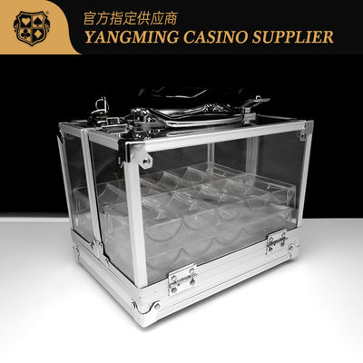 Qualität Professionelle Akryl Poker Chip Case 600pcs Casino Chips Träger kann mit 6 Trays setzen Fabrik