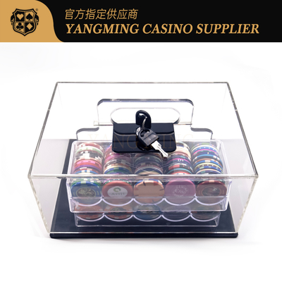New Upgraded Acrylic 400 Pieces Poker Chips Carrier Texas Hold'Em Chips Box