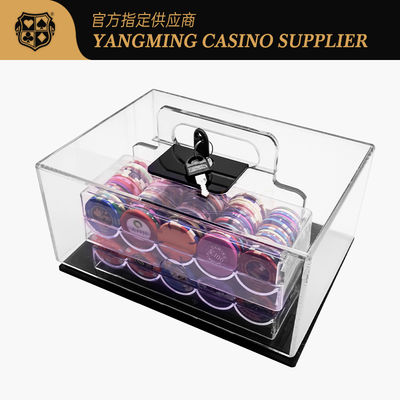 Kalite Üreticinin yeni özel akrilik 400 parça poker fişleri taşıyıcı Texas Hold'Em fiş kutusu fabrika