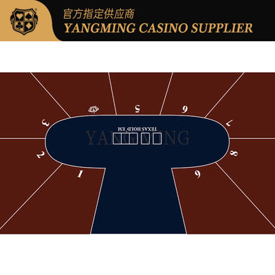 Kualitas High-End Casino Tablecloth Texas Hold'Em 9 Pemain Waterproof Game Tablecloth Desain Disesuaikan pabrik
