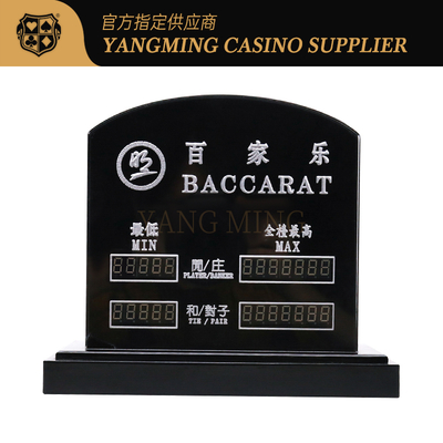 High-Through Acrylic LED Lights Electronic Digital Lights Betting Limit Red Signs Entertainment Baccarat Poker Table