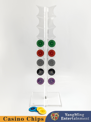 16pcs Casino Transparent Poker Chips Case Gambling Table Round Chips Carrier Roulette Table Custom Holder
