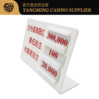 Baccarat Poker Table Display Card Countertop Accessories L Shaped For Casino Game