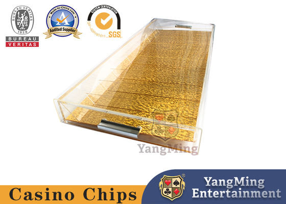 Quality Imported High-Quality High-Transparent Acrylic Gold Wire Chip Tray Poker Table Game Tabletop 9 Grid Slot Chip Case factory