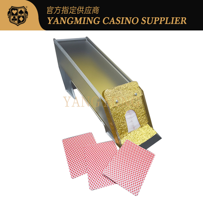 Yellow Gold 8 Deck Dealer Shoe Gambling Table Frosted Playing Cards Shuffler