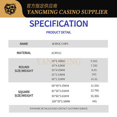 Jakość Factory Customized Acrylic Poker Chips Designed For Casino Baccarat Games fabryka