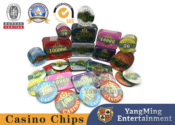 الجودة تتفاعل الأشعة فوق البنفسجية كلاي كازينو بوكر رقاقة مجموعة 760pcs ثلاثة طبقة الاكريليك قذيفة نمط مصنع