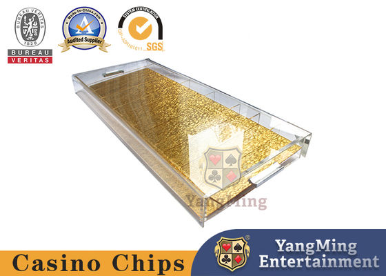 Calidad Parte inferior portátil Chip Holder plástico de acrílico del alambre del oro de Chip Tray Dragon Tiger Baccarat Table Translucent del casino fábrica