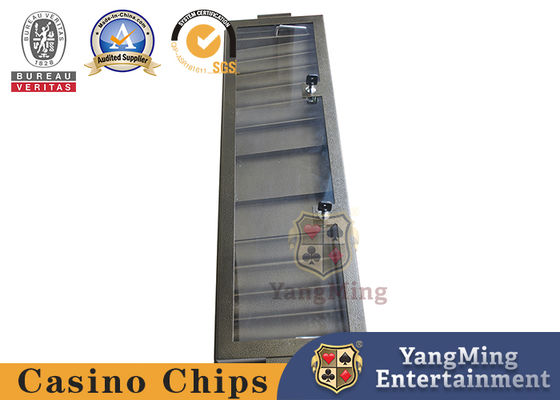 Kualitas Baki Pabrik Lapisan Ganda Kustom Logam Besi Hybrid Pemegang Keripik Baki Keripik Blackjack Nampan Chip Poker Persegi Panjang pabrik