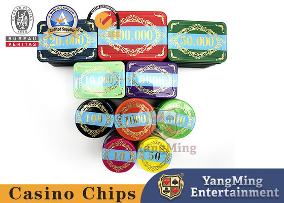 Durable Rectangle Poker Chips Light Weight RFID Casino Chip Sets With RFID Number