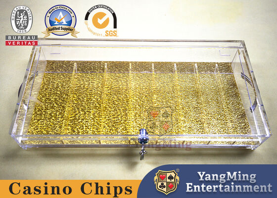 Qualidade Punho dobro da caixa da gota da tabela de Chip Tray Acrylic Cash Tips Poker do casino de 9 fileiras fábrica