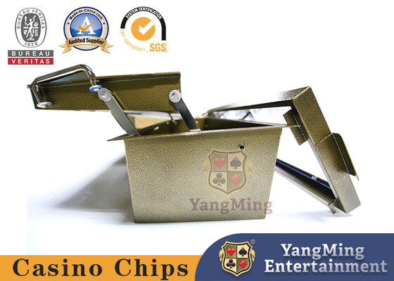 Kalite Hafif 7 Satır Metal Kilit Casino Chip Kutusu Titanyum Sarı Parlak fabrika