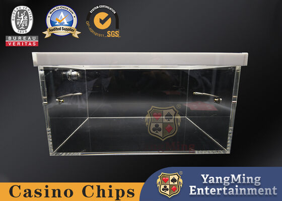 Calidad Caja plástica del descenso de la tabla del póker con el logotipo/la caja de acrílico de oro de las extremidades del efectivo fábrica