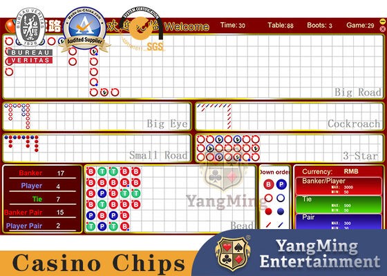 Jakość SGS Baccarat Gambling Systems Kasyno Standardowy stół LCD Znak limitu fabryka