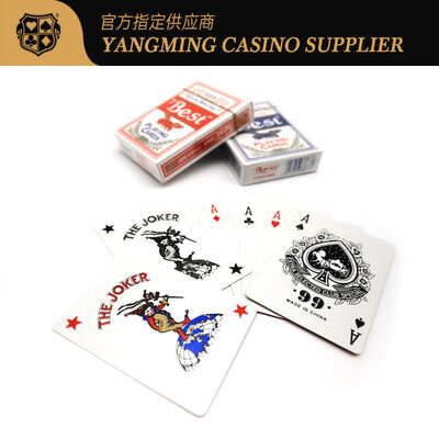 Qualità Domestico 280g Blu Core Casinò Carte da gioco Factory Custom Due colori CMYK Stampa Club di gioco dedicato Carte da gioco fabbrica