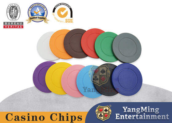 Plastic Monochromatic Round Gaming Chips For Roulette Poker Tables