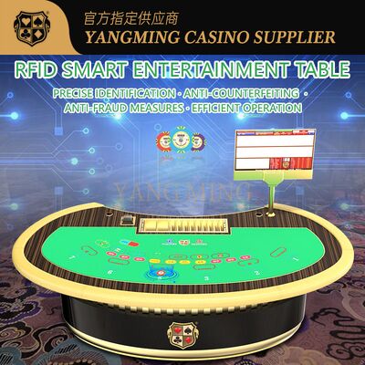 10 Person Casino Poker Table Solid Wood Baccarat Gambling Table