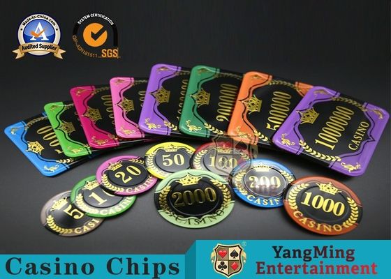 Kalite Baccarat Texas Akrilik Altın Damgalama Chip Poker Masası Oyun Masası Chip Coin fabrika