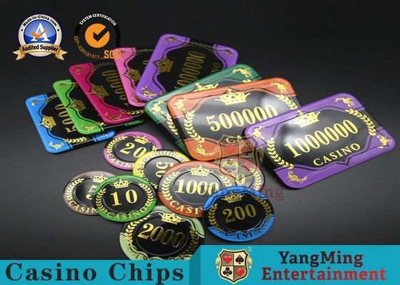 Kalite Baccarat Texas Akrilik Altın Damgalama Chip Poker Masası Oyun Masası Chip Coin fabrika