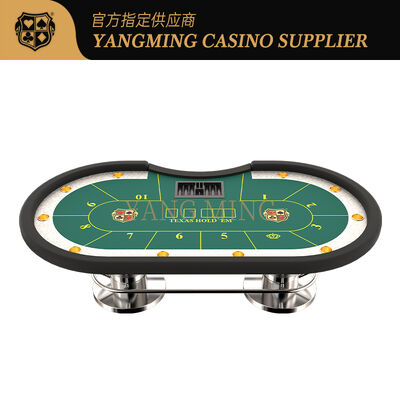 Stylish Oval Metal Poker Table for 10 Players in Texas Hold'em
