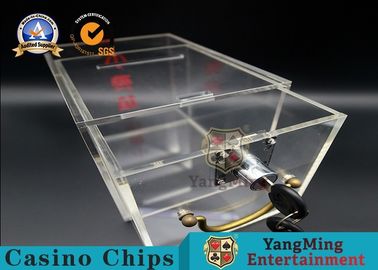 Acrylic Clear Security Box / Playing Cards Discard Holder With Lock And Key