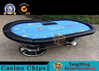 10 Player Casino Poker Table With Red Table Layout / Texas Holdem Poker Table